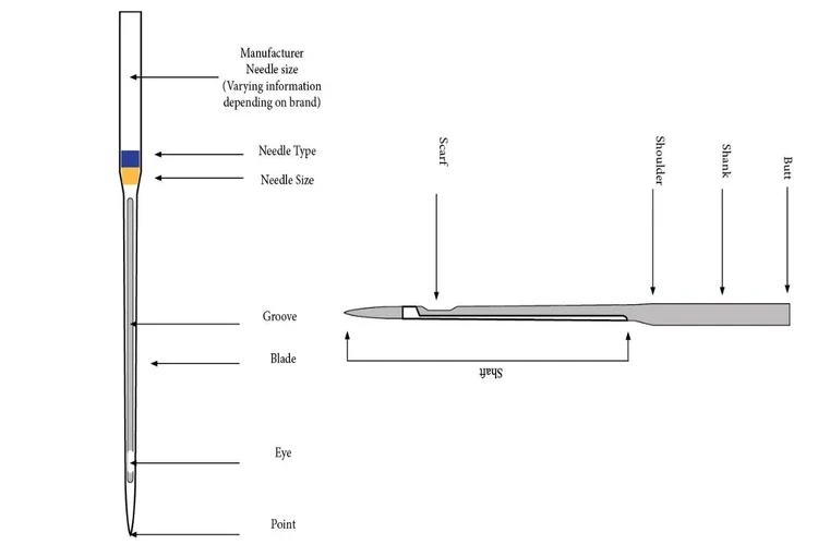 Parts of Sewing Machine Needles Parts of Sewing Machine Needles
